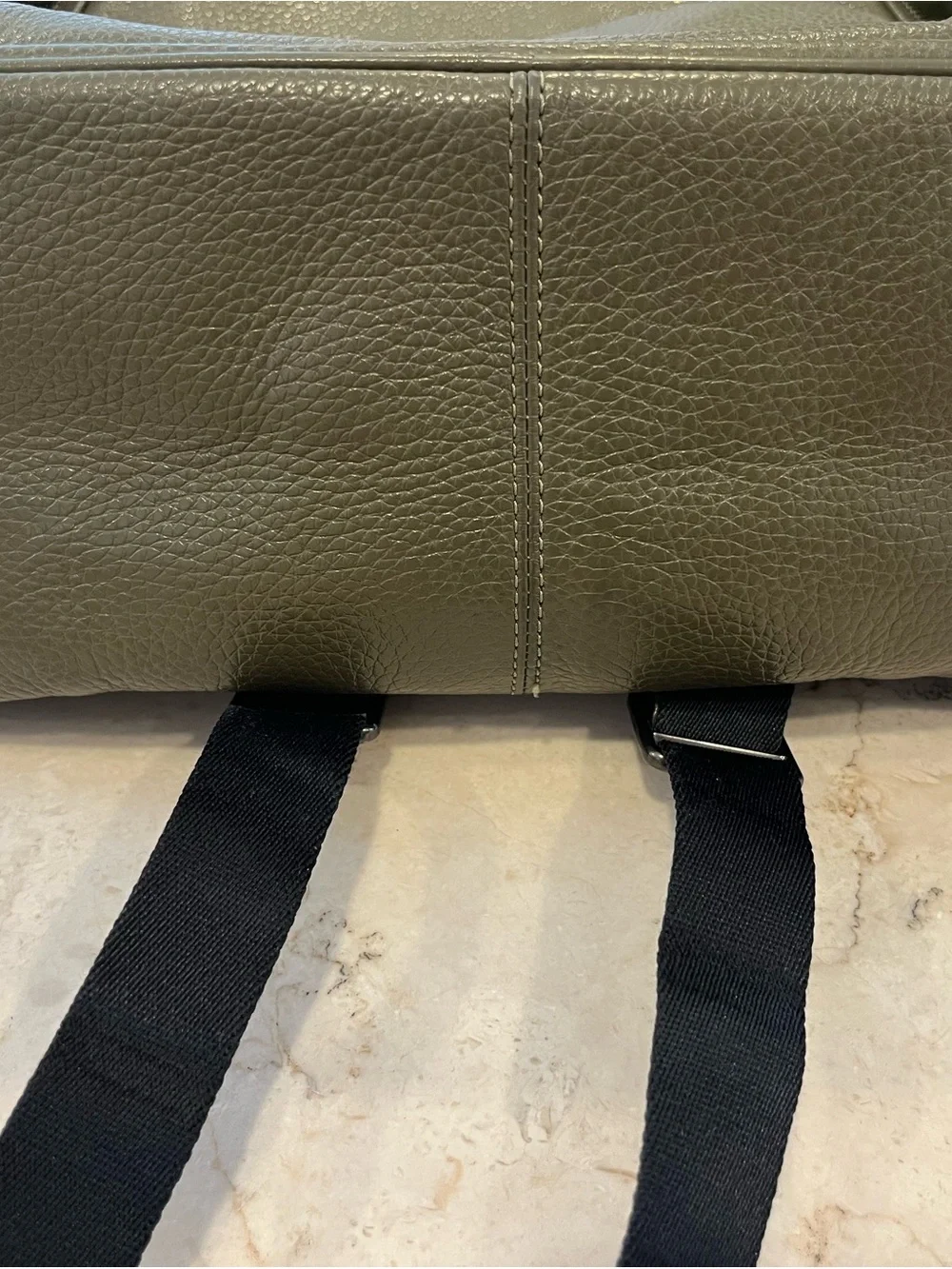 Coach Olive Green Pebbled Leather Backpack